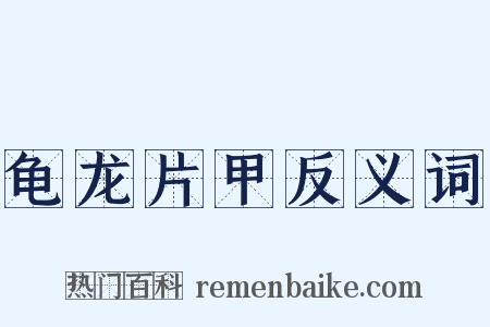 龟龙片甲反义词是什么意思的图片